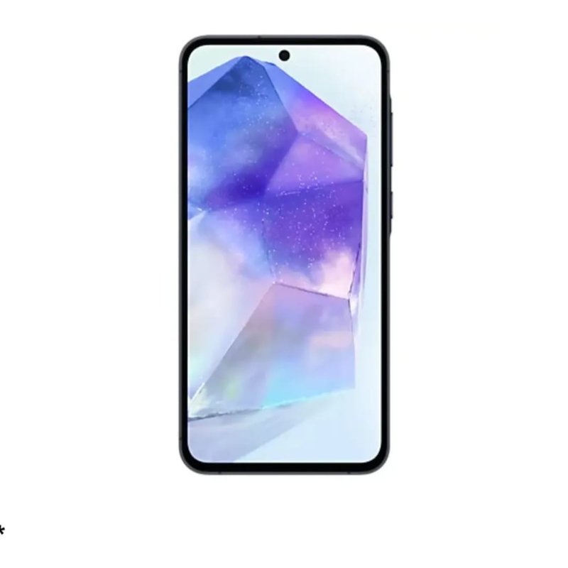 Tela do Samsung Galaxy A55 5G azul-escuro ligada
