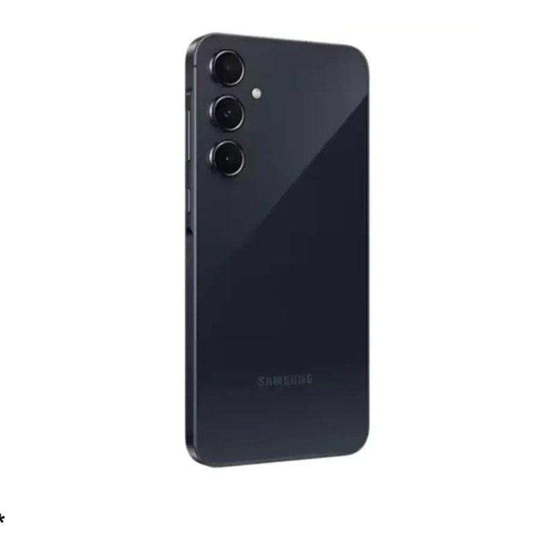 Traseira do Samsung Galaxy A55 5G azul-escuro com as três câmeras