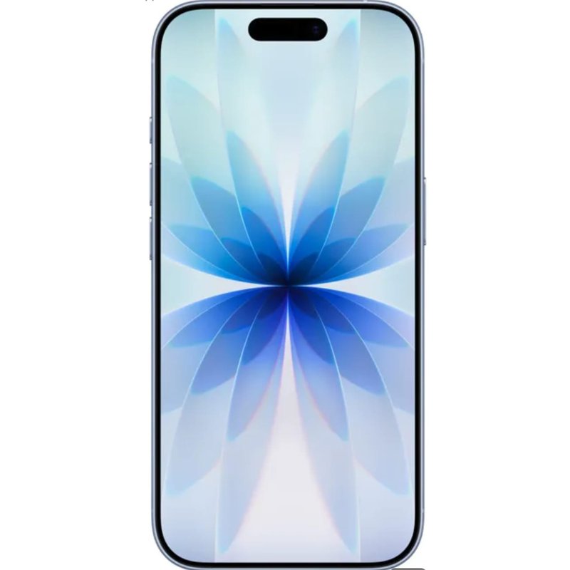 Tela do iPhone 17 azul-névoa ligada