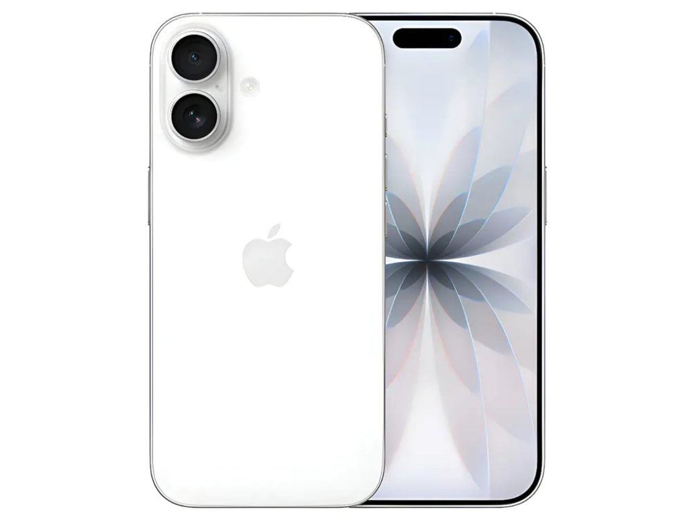 iPhone 17 branco, frente e verso