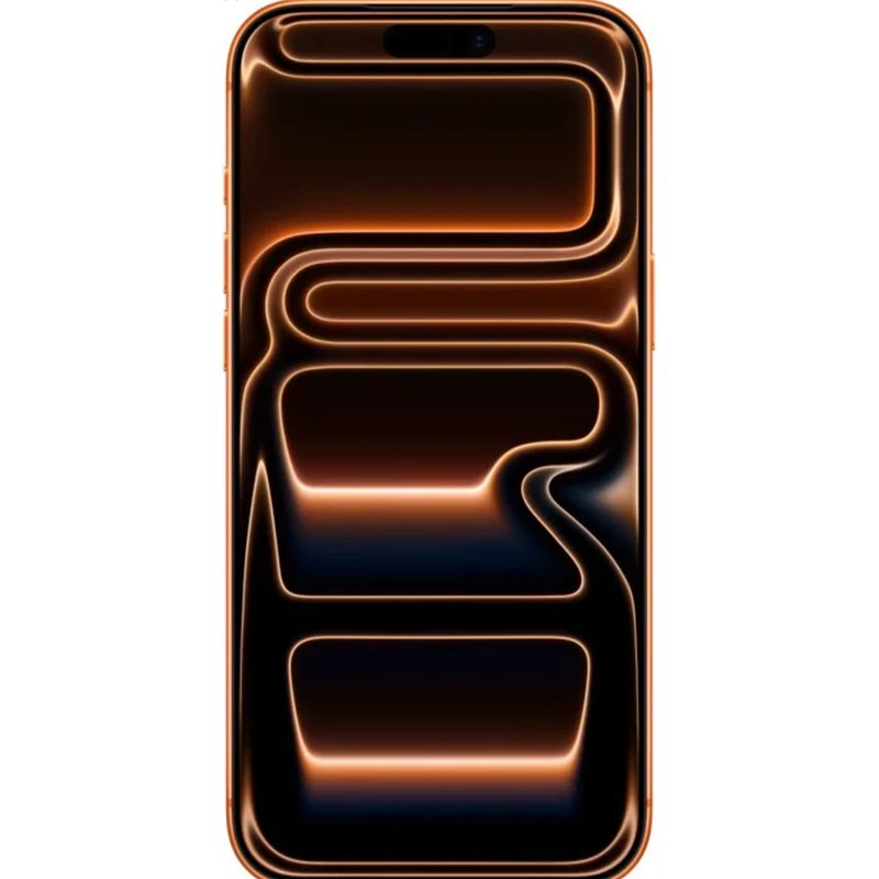 Tela do iPhone 17 Pro Max laranja cósmico ligada