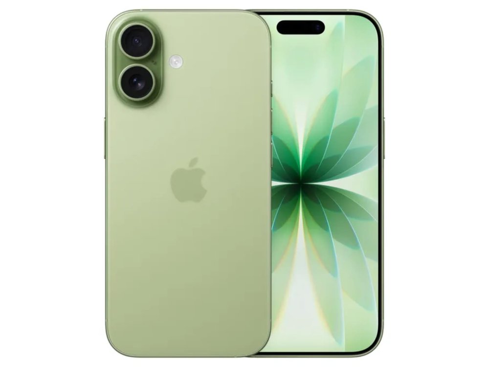 iPhone 17 sálvia, frente e verso